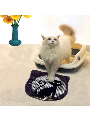 Paws&Whiskers Mata w kolorze czarno-szarym pod kuwetę - 50 x 40 cm