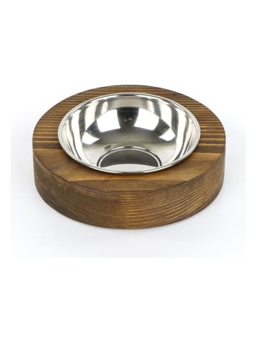 Paws&Whiskers Voerbak bruin/zilverkleurig - (H)3,5 x Ø 17 cm