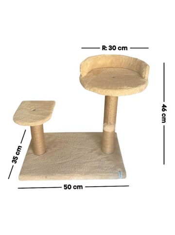 Paws&Whiskers Kratzbaum in Beige - (B)50 x (H)46 x (T)35 cm