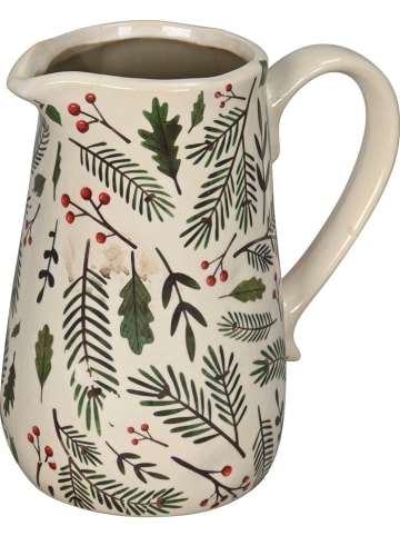 POSIWIO Dekokrug in Beige/ Grün - (H)18,5 cm