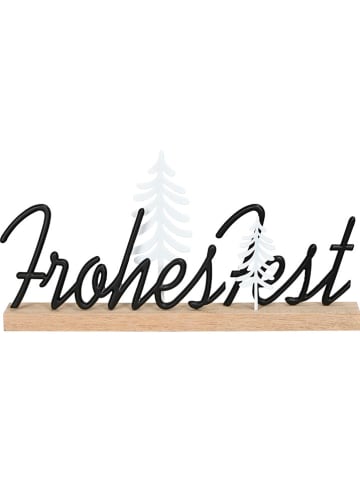 POSIWIO Dekoracja "Frohes Fest" w kolorze czarno-jasnobrązowym - 28,5 x 14 cm