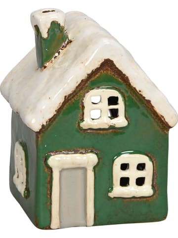 POSIWIO Windlicht "Haus" in Grün - (B)9,5 x (H)12 x (T)9 cm