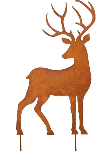 POSIWIO Dekoracja ogrodowa "Deer" w kolorze jasnobrązowym - 43 x 65 cm