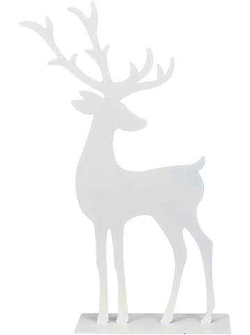 POSIWIO Figurka dekoracyjna "Deer" w kolorze białym - 30 x 52 x 10 cm