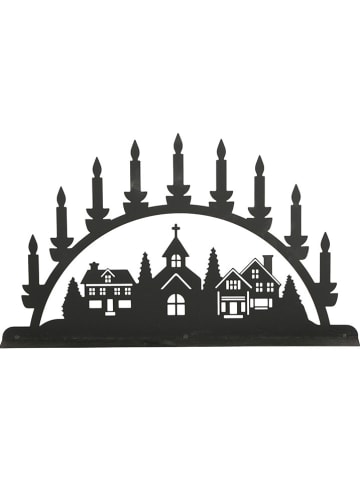 POSIWIO Dekoaufsteller "Häuserreihe" in Schwarz - (B)35 x (H)20 cm 