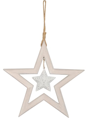 POSIWIO Decohanger "Ster" crème/wit - (B)30 x (H)30 cm