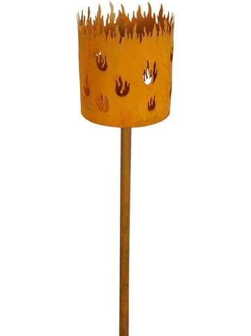 POSIWIO Dekoracja ogrodowa "Flame Pot" w kolorze jasnobrązowym - wys. 110 cm