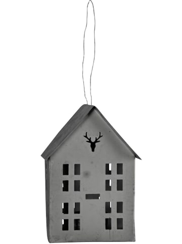 POSIWIO Windlicht "Haus" in Grau - (B)11 x (H)16 x (T)8 cm