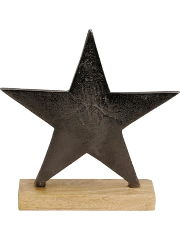 POSIWIO Decofiguur "Ster" bruin - (B)21 x (H)21,5 x (D)6 cm