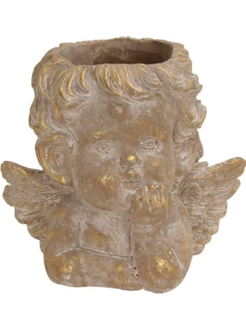 POSIWIO Doniczka "Angel Head" w kolorze złotym - 19 x 18 x 14,5 cm