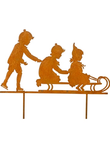 POSIWIO Gartenstab "Winterkinder" in Hellbraun - (B)40 x (H)23 cm