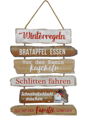 POSIWIO Decoboard "Winterregels" lichtbruin - (B)35 x (H)46 cm