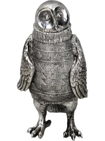 POSIWIO Figurka dekoracyjna "Owl" w kolorze srebrnym - wys. 26,5 cm