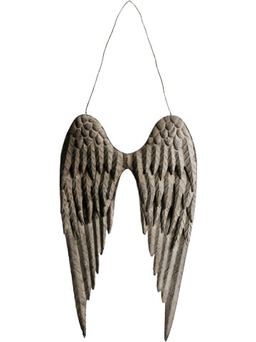 POSIWIO Zawieszka dekoracyjna "Angel Wings" w kolorze szarym - 23 x 37 cm