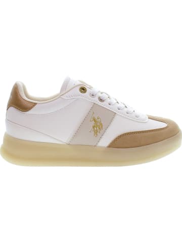 U.S. Polo Assn. Sneakers wit/lichtbruin