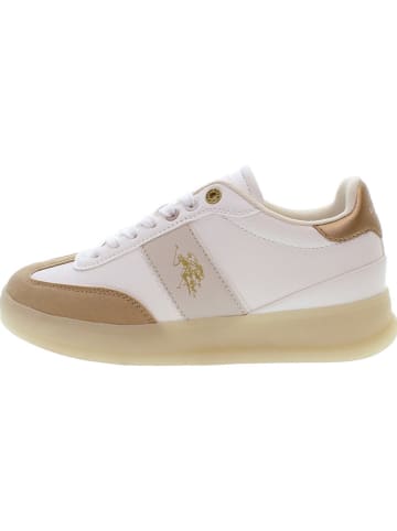 U.S. Polo Assn. Sneakersy w kolorze biało-jasnobrązowym