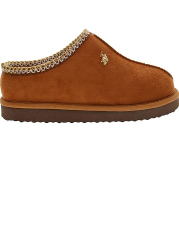 U.S. Polo Assn. Kapcie w kolorze jasnobrązowym