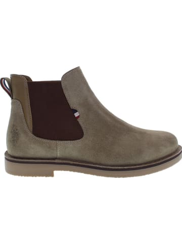 U.S. Polo Assn. Skórzane sztyblety w kolorze khaki