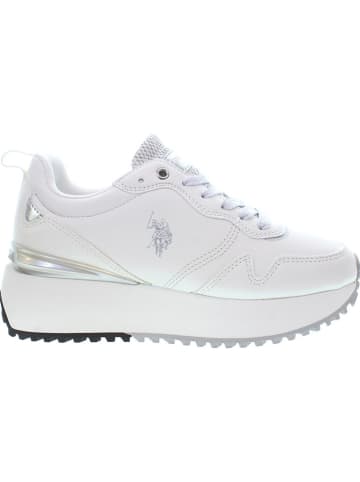U.S. Polo Assn. Sneakersy w kolorze biało-srebrnym na koturnie
