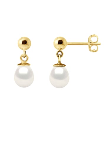Pearline Złote kolczyki-wkrętki z perłami