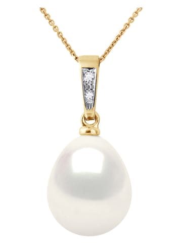 Mitzuko Złoty naszyjnik z perłą i diamentem