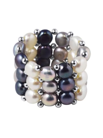 Mitzuko Parelring crème/tahiti/grijs