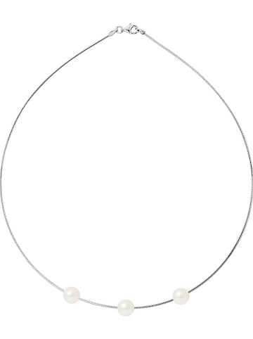 Mitzuko Srebrny naszyjnik z perłami w kolorze białym - dł. 42 cm