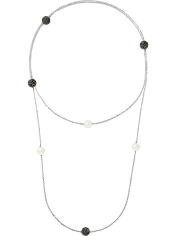 Mitzuko Zilveren ketting "Prestige" met zoetwaterkweekparels wit - (L)120 cm