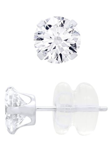 DYAMANT Złote kolczyki-wkrętki z cyrkoniami