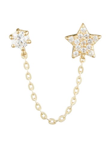 L instant d Or Gouden oorstekers "Nuit Etoilée" met edelstenen
