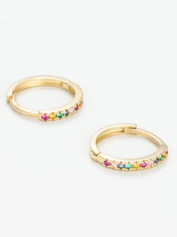 L instant d Or Gold-Creolen "Créoles colored" mit Edelsteinen