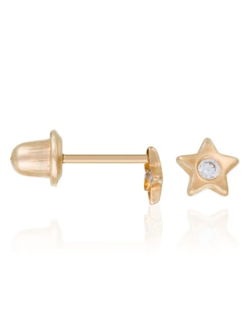 L instant d Or Gouden oorstekers "Etoile" met edelstenen