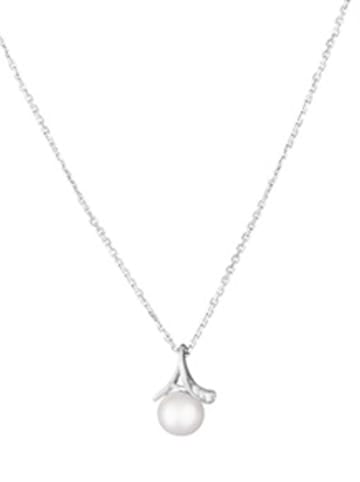 L instant d Or Witgouden ketting "Phenix" met diamanten en parel