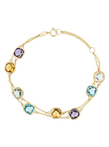 L instant d Or Gouden armband "Pépites multicolores" met edelstenen