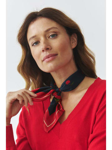 TATUUM Seiden-Tuch "Sili" in Rot/ Dunkelblau - (L)53 x (B)53 cm