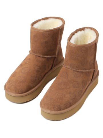 TATUUM Skórzane botki w kolorze jasnobrązowym