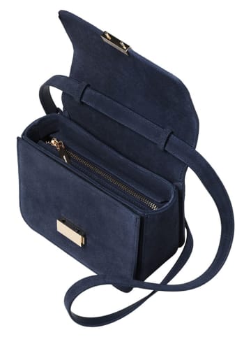 TATUUM Leder-Umhängetasche "Luci" in Dunkelblau - (B)18,5 x (H)14 x (T)9 cm