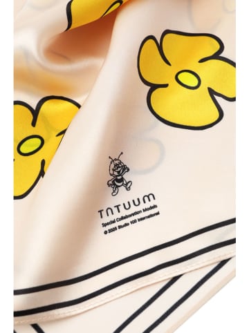 TATUUM Seiden-Tuch "Majozi" in Creme/ Gelb - (L)54 x (B)54 cm
