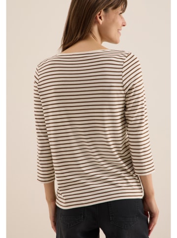 Cecil Longsleeve in Dunkelbraun/ Creme