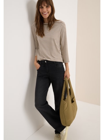 Cecil Longsleeve in Dunkelbraun/ Creme