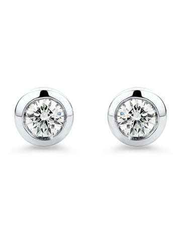 Revoni Witgouden oorstekers met diamanten