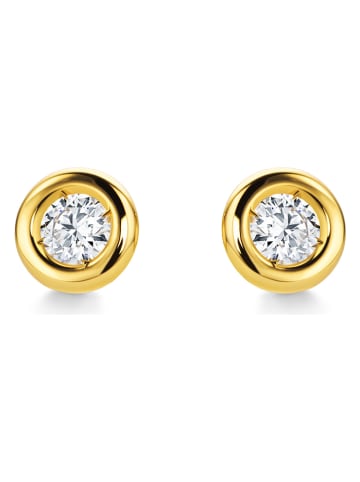 Revoni Gouden oorstekers met diamanten