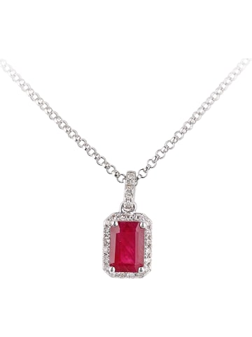 Revoni Witgouden ketting met diamanten hanger - (L)40 cm