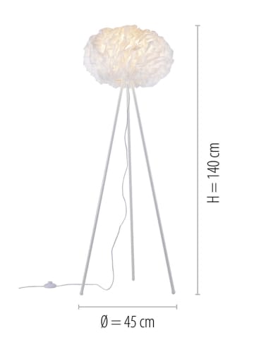 JUST LIGHT. Lampa stojąca LED "Lola" w kolorze białym - wys. 140 x Ø 45 cm