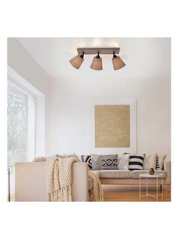 JUST LIGHT. Deckenleuchte "Riala" in Taupe - (B)79 x (T)28 cm