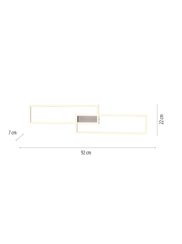 Just Light Lampa sufitowa LED w kolorze srebrnym - 92 x 22 cm