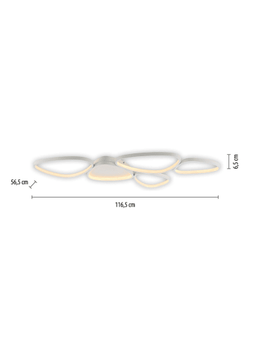 Just Light LED-Deckenleuchte in Weiß - (B)116,5 x (H)6,5 cm
