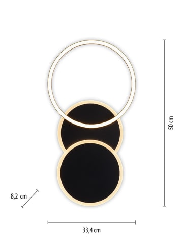 JUST LIGHT. Lampa sufitowa LED "Sevent" w kolorze czarnym  - 50 x 33,4 x 8,2 cm