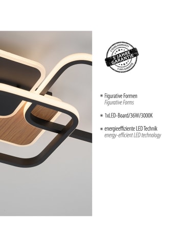 JUST LIGHT. Lampa sufitowa LED w kolorze jasnobrązowo-czarnym  - 46 x 39,4 x 8,7 cm