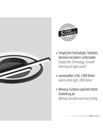 Just Light LED-Deckenleuchte in Schwarz - Ø 42,5 cm